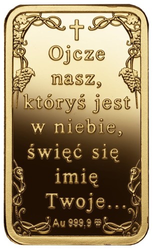 Sztabka złota Jezu ufam Tobie awers