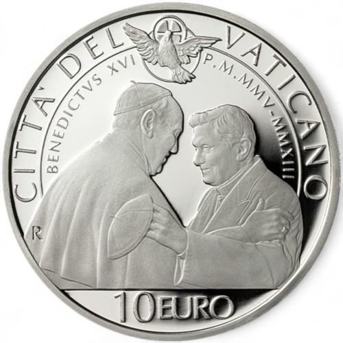 Moneta kolekcjonerska 10 € Benedykt XVI Watykan 2023