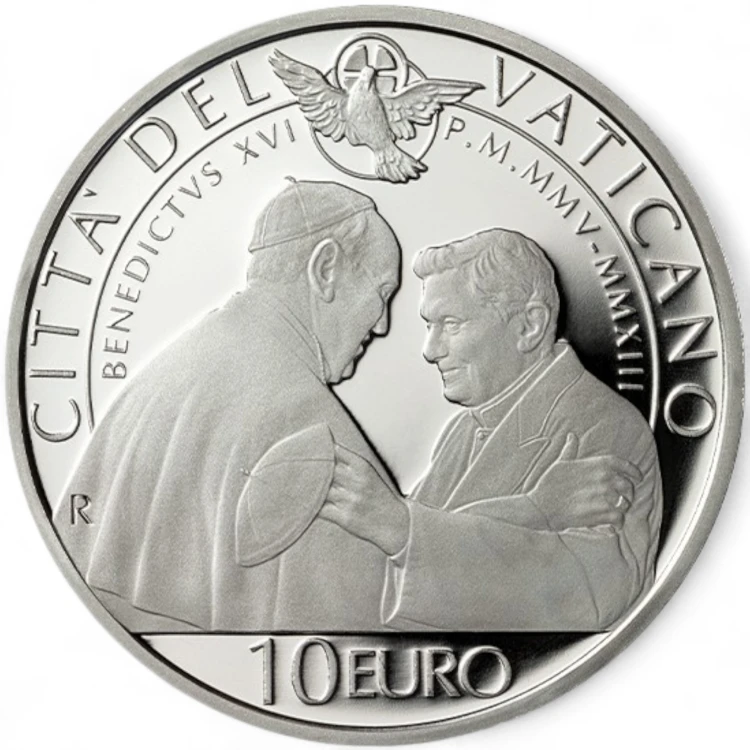 Moneta kolekcjonerska 10 € Benedykt XVI Watykan 2023