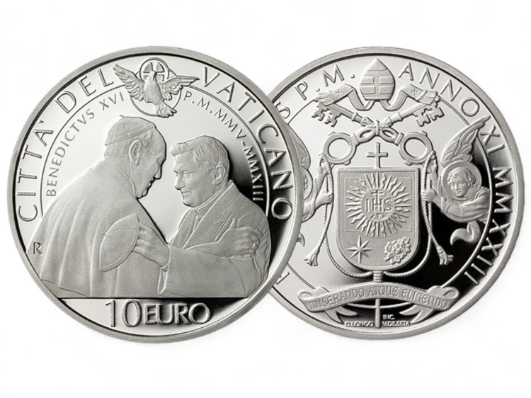Moneta kolekcjonerska 10 € Benedykt XVI Watykan 2023