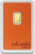Sztabka złota Valcambi 1 g certipack rewers