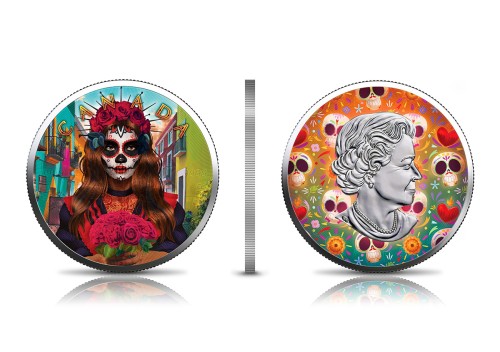 Srebrny zestaw monet Día de Muertos - 3 x 2022 Maple Leaf 1