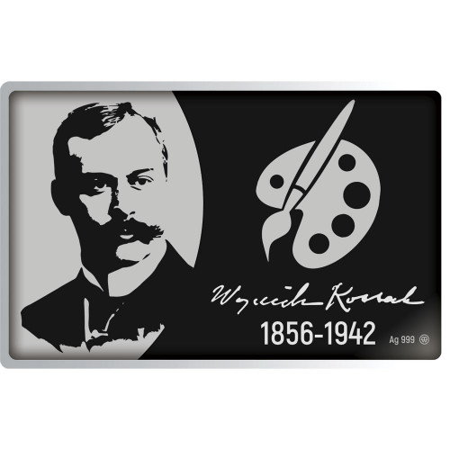 Srebrna sztabka Wojciech Kossak - Marszałek Józef Piłsudski awers