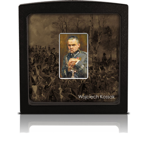 Srebrna sztabka Wojciech Kossak - Marszałek Józef Piłsudski ramka