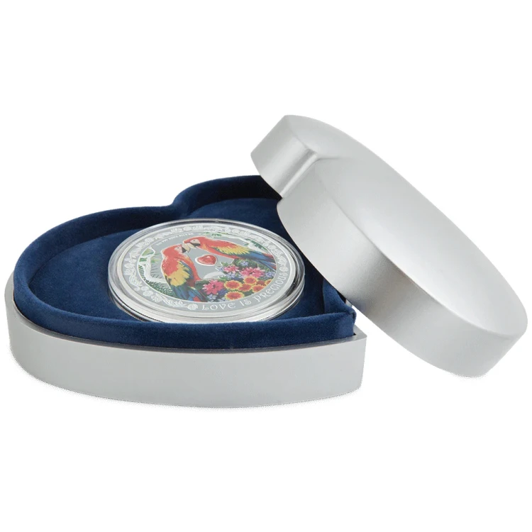 2$ Love is Precious – Macaws, Srebrna moneta etui