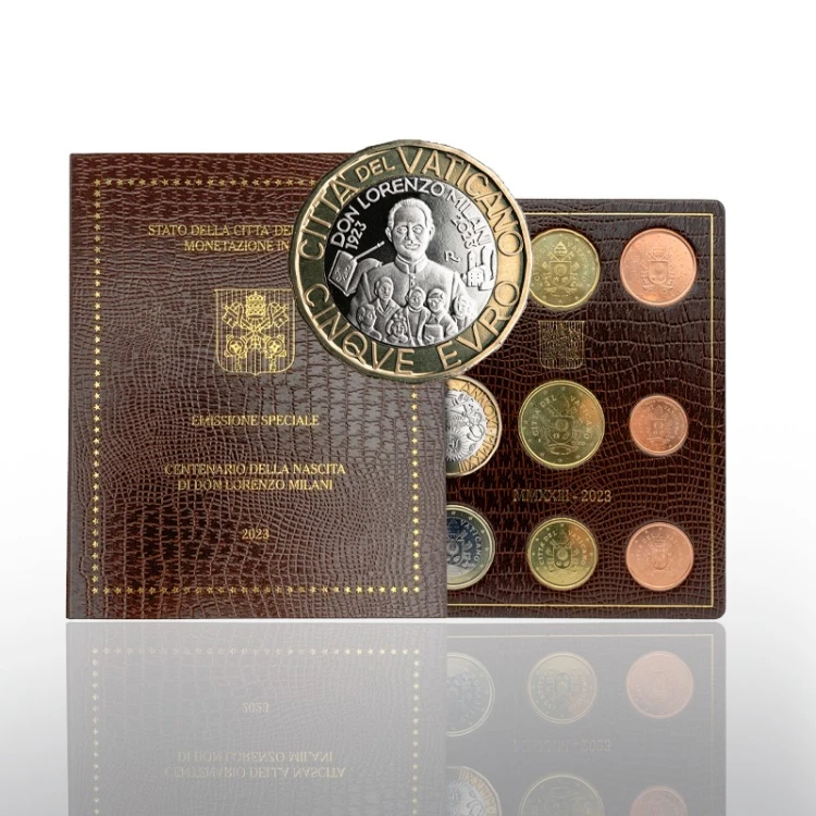 Watykan zestaw monet EURO BU 2023 plus 5 euro
