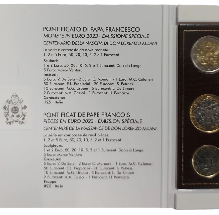 Watykan zestaw monet EURO BU 2023 plus 5 euro