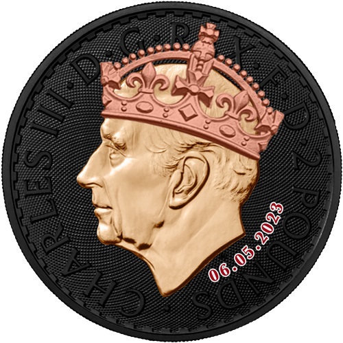 Srebrna moneta 2 £ Karol III Koronacja