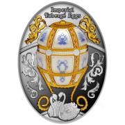 Srebrna moneta Jajo dwanaście paneli, Seria: Jaja Faberge rewers