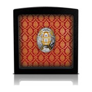 Srebrna moneta Jajo dwanaście paneli, Seria: Jaja Faberge etui
