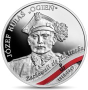 Srebrna moneta 10 zł Józefów Kuraś "Ogień" rewers