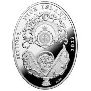 Srebrna moneta 2$ Jajo drzewo laurowe, Seria: Jaja Faberge awers