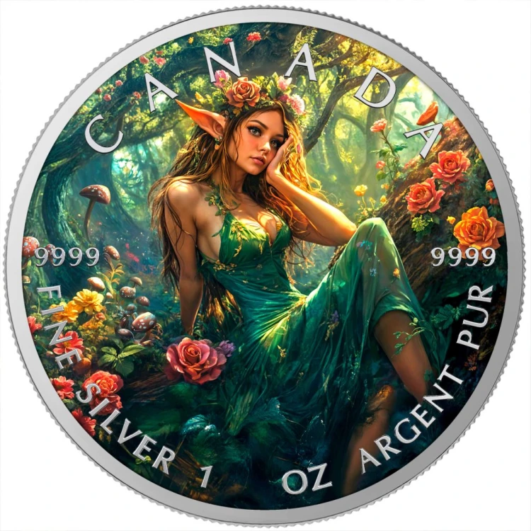 5$, Leśny Elf, Srebrna moneta