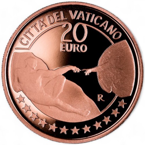 Miedziana moneta 20 € Sztuka i Wiara, Watykan