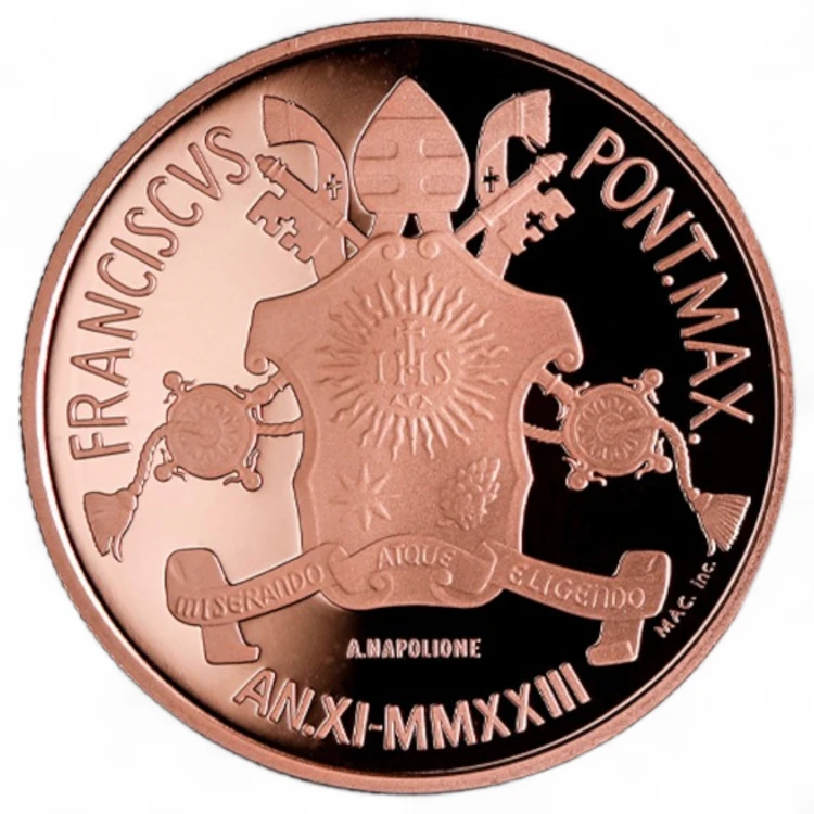 Miedziana moneta 20 € Sztuka i Wiara, Watykan
