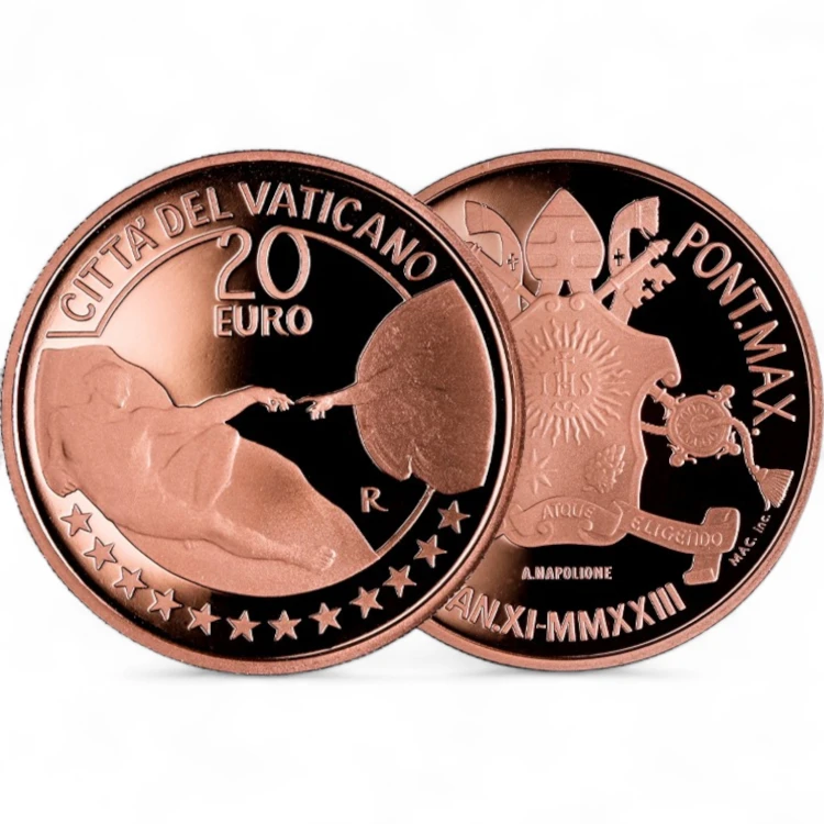 Miedziana moneta 20 € Sztuka i Wiara, Watykan