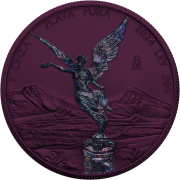 1 uncja, Mexican Libertad Purple Space, Srebrna moneta