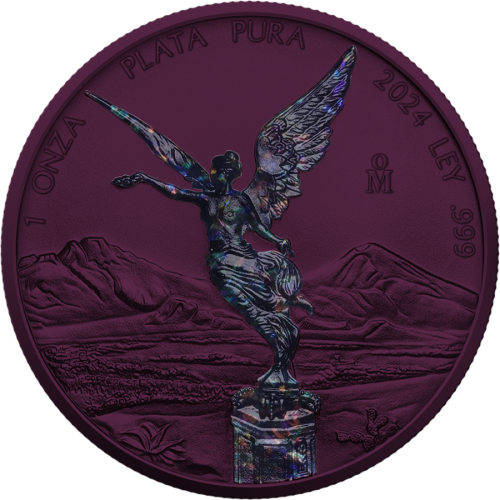 1 uncja, Mexican Libertad Purple Space, Srebrna moneta