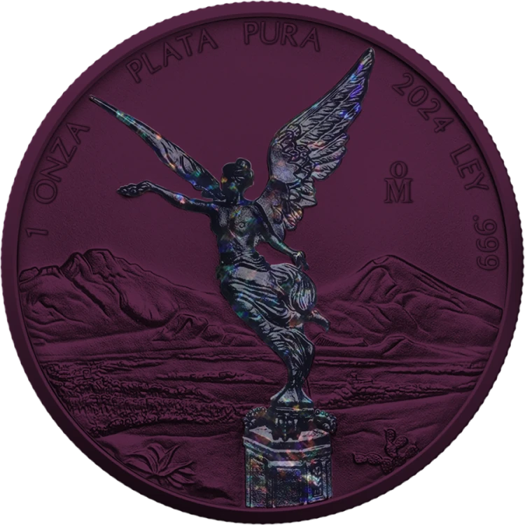 1 uncja, Mexican Libertad Purple Space, Srebrna moneta