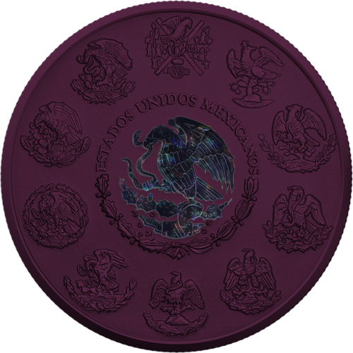 1 uncja, Mexican Libertad Purple Space, Srebrna moneta