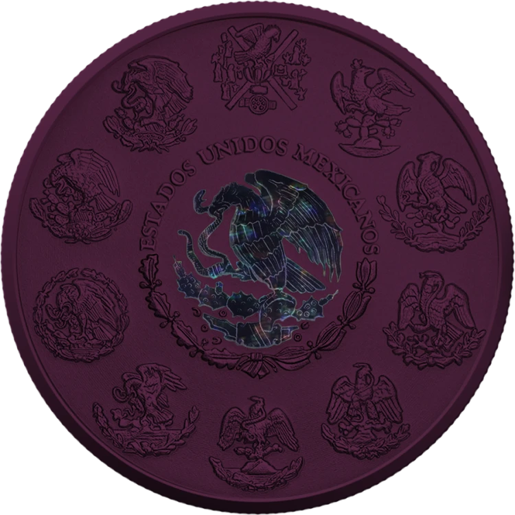1 uncja, Mexican Libertad Purple Space, Srebrna moneta
