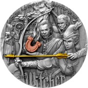 Srebrna moneta 5$ Chrzest Ognia, Seria: Wiedźmin rewers