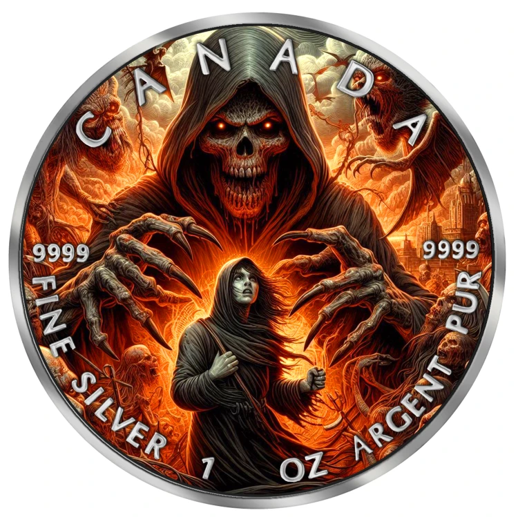 5$, Liść Klonowy, Ponury Żniwiarz - Armagedon, Srebrna moneta