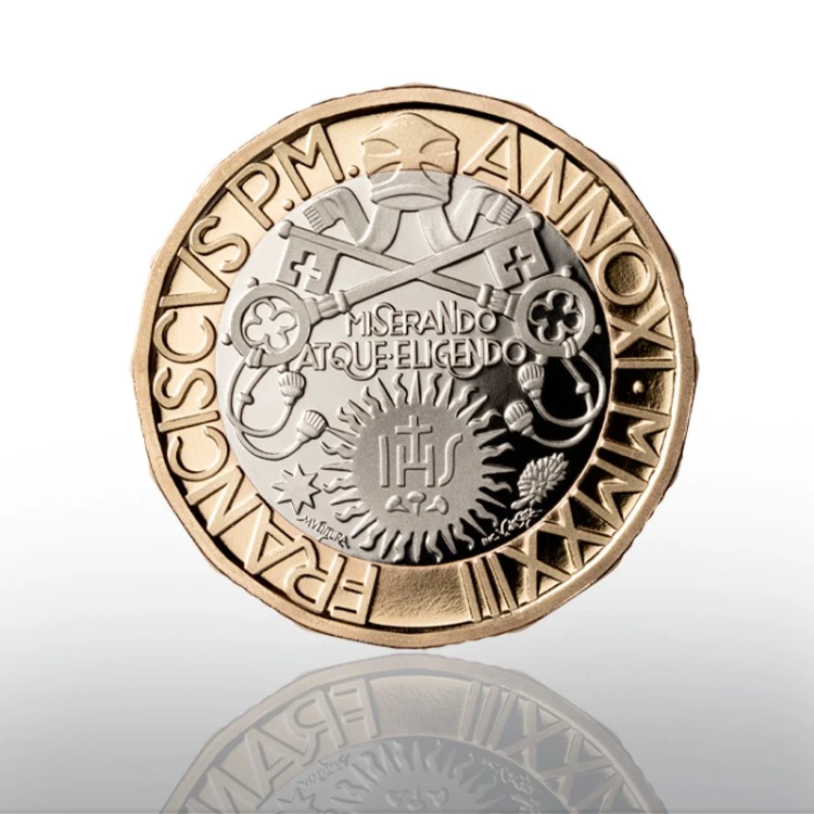 5 € Don Lorenzo Milani moneta bimetaliczna proof Watykan