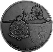 Srebrna moneta 5$ Czarnobyl awers