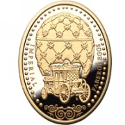 Złota moneta Jajo Faberge Koronacyjne rewers
