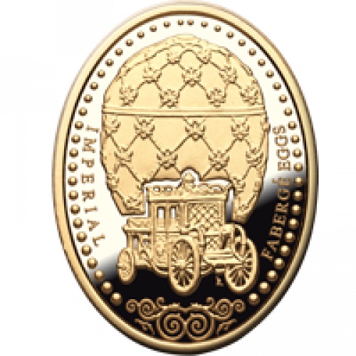 Złota moneta Jajo Faberge Koronacyjne rewers