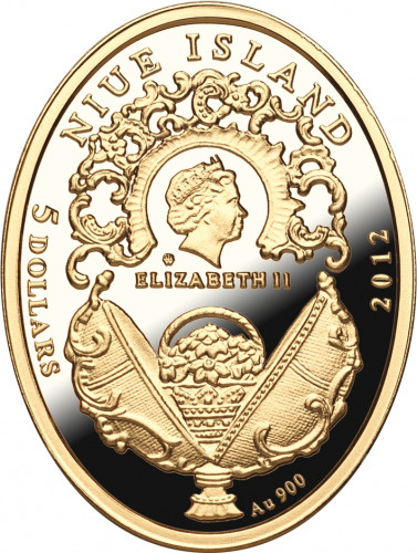 Złota moneta Jajo Faberge Koronacyjne awers