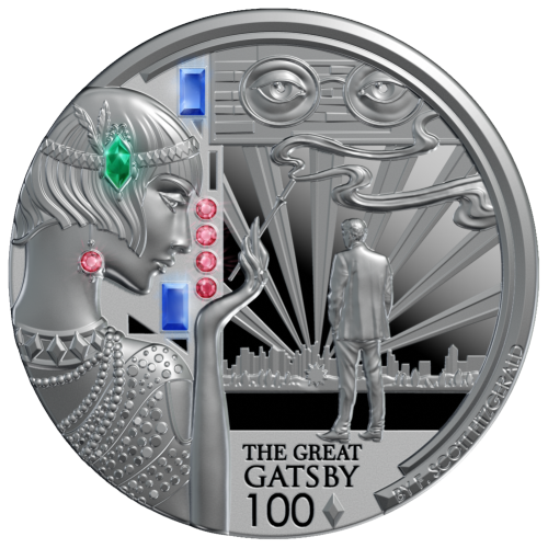 5$, The Great Gatsby 100, Srebrna moneta,rewers