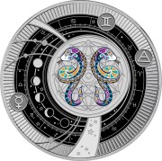500 CFA, Bliźnięta, Seria: Znaki Zodiaku, Srebrna moneta wisiorek