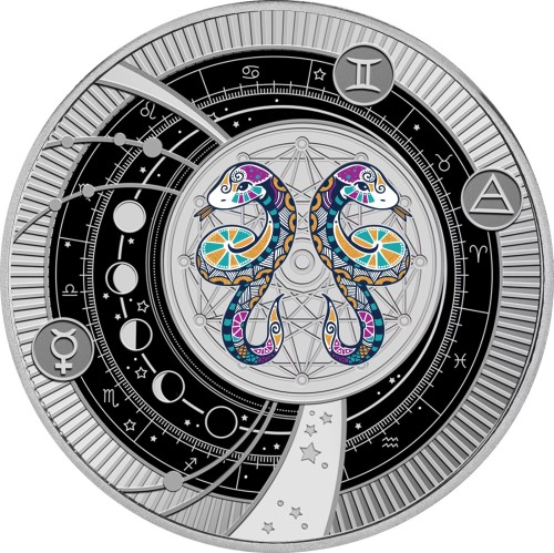 500 CFA, Bliźnięta, Seria: Znaki Zodiaku, Srebrna moneta wisiorek