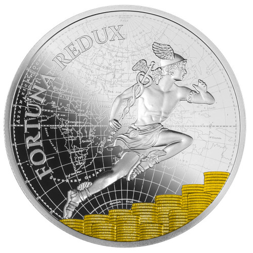 Srebrna moneta 1$ Fortuna Redux Merkury rewers
