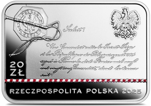 Srebrna moneta 20 zł 100-lecie zawarcia Konkordatu między Stolicą Apostolską a Rzecząpospolitą Polską awers