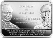 Srebrna moneta 20 zł 100-lecie zawarcia Konkordatu między Stolicą Apostolską a Rzecząpospolitą Polską rewers