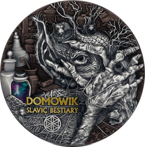 Srebrna moneta 2000 CFA Domowik Seria: Słowiańskie Bestie rewers
