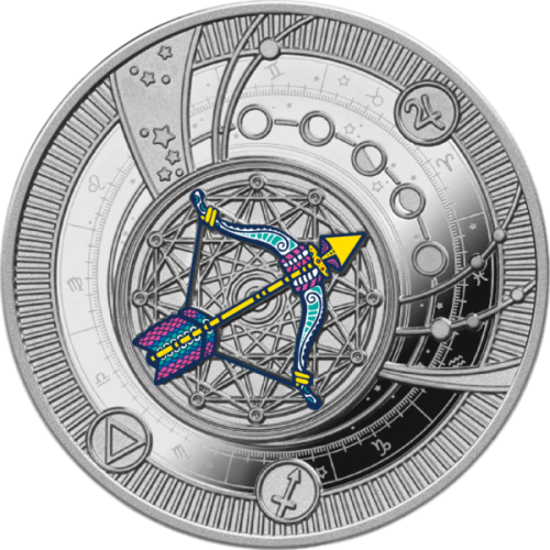 500 franków CFA, Strzelec, Seria: Znaki Zodiaku, Srebrna moneta