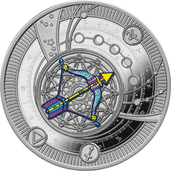 500 franków CFA, Strzelec, Seria: Znaki Zodiaku, Srebrna moneta