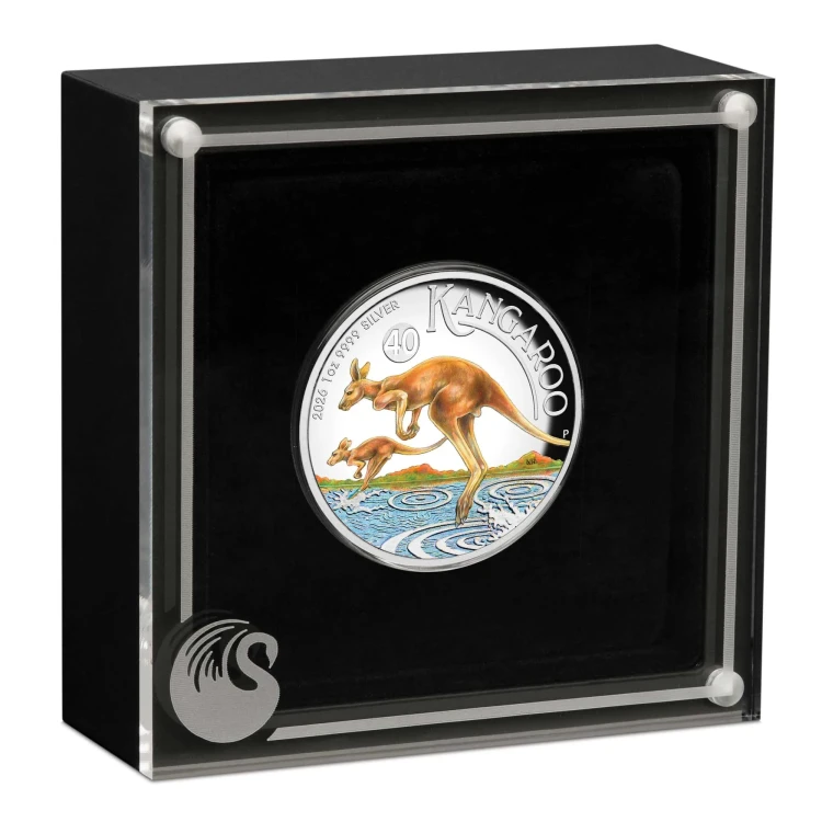 1 uncja, Australijski Kangur, Srebrna moneta kolorowana 2026