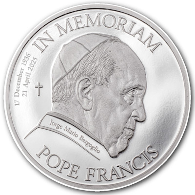 1 uncja, In Memoriam Papież Franciszek, Srebrna moneta