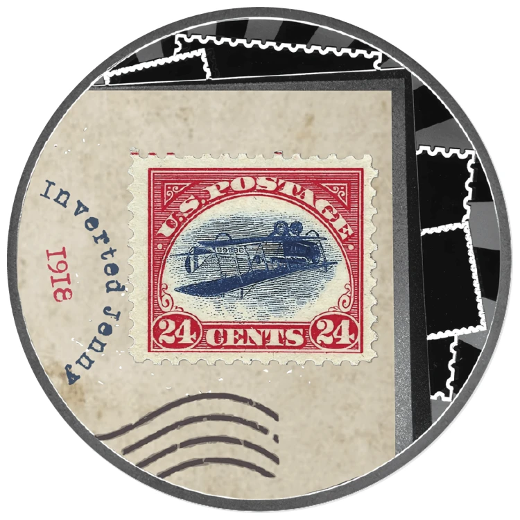 500 franków CFA, Znaczek Inverted Jenny, Seria: Najdroższe znaczki świata, Srebrna moneta