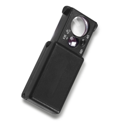 Składana lupa 10x, 30x Leuchtturm z światłem LED i UV