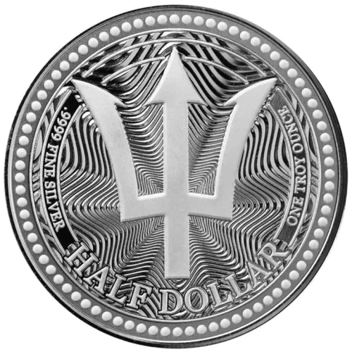 1 uncja, Barbados - Trident, Srebrna moneta