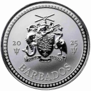 1 uncja, Barbados - Trident, Srebrna moneta