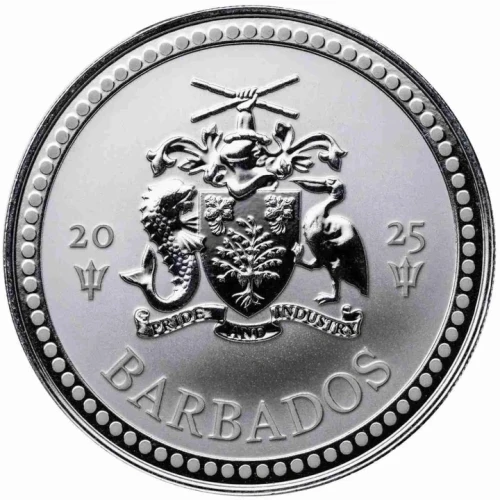 1 uncja, Barbados - Trident, Srebrna moneta