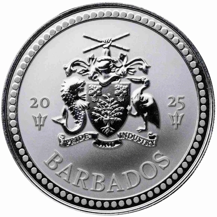 1 uncja, Barbados - Trident, Srebrna moneta
