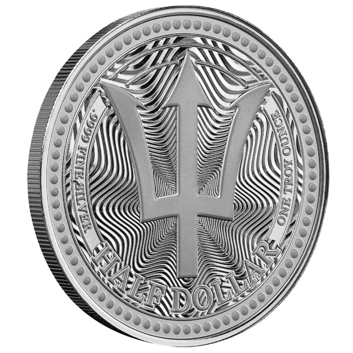 1 uncja, Barbados - Trident, Srebrna moneta